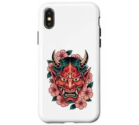 Carcasa para iPhone X/XS Máscara Japonesa Demon Yokai Devil Cherry Blossom Hannya Oni