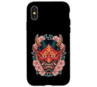 Carcasa para iPhone X/XS Máscara Japonesa Demonio Demonio Hannya Cherry Blossom Yokai Oni