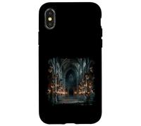 Carcasa para iPhone X/XS Máscaras góticas Salón Oscuro Mascarada Catedral Escena Diseño