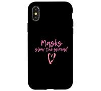 Carcasa para iPhone X/XS Masks Slow The Spread Cute Pink Heart Face Mask For Girls