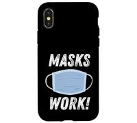 Carcasa para iPhone X/XS Masks Work Wear a Face Mask & Social Distance & Hygiene