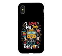 Carcasa para iPhone X/XS Me Encanta mi Trabajo, pequeñas Razones por Las Que el Divertido Conductor de autobús regresa a la Escuela