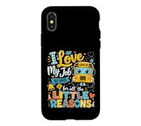 Carcasa para iPhone X/XS Me Encanta mi Trabajo, pequeñas Razones por Las Que el Divertido Conductor de autobús regresa a la Escuela