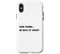 Carcasa para iPhone X/XS Me FUI a Pescar... Volver al Atardecer