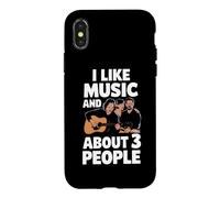 Carcasa para iPhone X/XS Me Gusta la música y sobre 3 Personas Letras de Canciones Fan