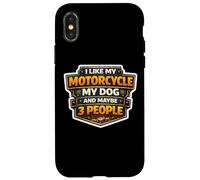 Carcasa para iPhone X/XS Me Gusta mi Motocicleta mi Perro y Tal Vez 3 Personas Moto Broma