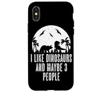 Carcasa para iPhone X/XS Me Gustan los Dinosaurios y Tal Vez 3 Personas Dinos T-Rex Lover Primeval