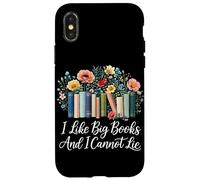 Carcasa para iPhone X/XS Me Gustan los Libros Grandes y no Puedo mentir Flores Divertidas Amante de los Libros
