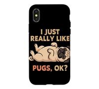 Carcasa para iPhone X/XS Me Gustan Mucho los Pugs, Ok, Amante de los Animales, Lindo Perro