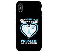 Carcasa para iPhone X/XS Me Pongo Azul Claro para la Conciencia del cáncer de próstata de mi héroe