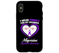 Carcasa para iPhone X/XS Me Pongo púrpura para la Conciencia del Dolor de Cabeza por migraña de mi Abuelo