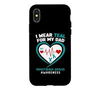 Carcasa para iPhone X/XS Me Pongo Verde Azulado para mi papá Concientización sobre la miastenia Gravis