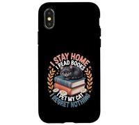 Carcasa para iPhone X/XS Me quedo en casa Leo Libros Acaricio a mi Gato No me arrepiento de Nada