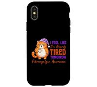 Carcasa para iPhone X/XS Me Siento como si ya estuviera Cansado mañana Conciencia de la Fibra