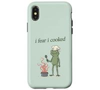 Carcasa para iPhone X/XS Me temo Que cociné a Frog Chef Burning Food, Divertido Meme de Weirdcore