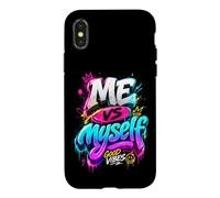 Carcasa para iPhone X/XS Me Vs Myself Graffiti Style Urban Streetwear Apparel Design