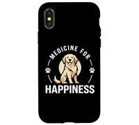 Carcasa para iPhone X/XS Medicina para la Felicidad Raza de Perro Golden Retriever
