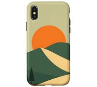 Carcasa para iPhone X/XS Medio Siglo Montaña Puesta del Sol Paisaje