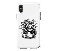 Carcasa para iPhone X/XS Medusa Cabeza con Vino Mitología Griega Diseño Serpientes Antiguas