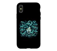 Carcasa para iPhone X/XS Medusa Mitología Griega Antigua Oscuridad Diseño Retro Halloween