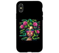 Carcasa para iPhone X/XS Medusa Snakes Roses Lollipop Floral Greek Mythology