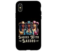 Carcasa para iPhone X/XS Melanin Cowgirls Ladies with Lassos African American Cowgirl