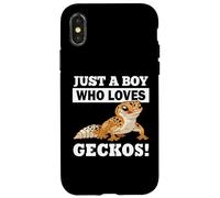 Carcasa para iPhone X/XS Mens Reptile Boy Who Loves Leopard Geckos Lover