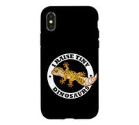 Carcasa para iPhone X/XS Mens Womens Kids I Raise Tiny Dinosaurs Leopard Gecko Lover