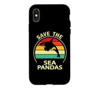 Carcasa para iPhone X/XS Mens Womens Killer Whale Save The Sea Pandas Orca Lover