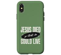 Carcasa para iPhone X/XS Mensaje de Jesus Died So That We Could Live Christian Faith Message