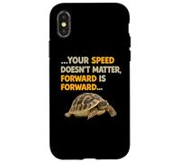 Carcasa para iPhone X/XS Mensaje Motivacional Positivo de la Tortuga Sigue avanzando