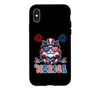 Carcasa para iPhone X/XS Merica USA American Flag Patriotic Happy 4th of July Cat