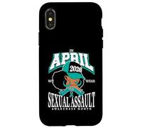 Carcasa para iPhone X/XS Mes de concientización sobre la agresión Sexual 2026 Abril Usamos Verde Azulado