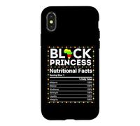 Carcasa para iPhone X/XS Mes de la Historia Negra Africana Princesa Información Nutricion