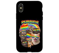 Carcasa para iPhone X/XS Mes del Orgullo del aliado Gay LGBT pirateado de Memes de Purride Cat
