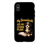 Carcasa para iPhone X/XS Mi Bernedoodle se comió mis Planes de lecciones Funny Teacher