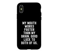 Carcasa para iPhone X/XS mi Boca Funciona más rápido Que mi Cerebro Buena Suerte para los Dos