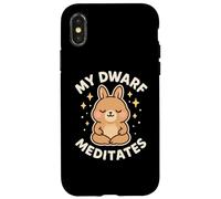 Carcasa para iPhone X/XS Mi Conejo Enano medita Divertido y Lindo Conejito