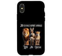Carcasa para iPhone X/XS Mi ex Tiene 3 Animales espirituales: león, Culo, Guepardo, Malvado ex