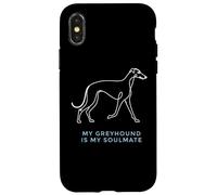 Carcasa para iPhone X/XS Mi Galgo es mi Alma Gemela Amante de Las Mascotas Greyhound Racing