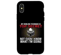 Carcasa para iPhone X/XS Mi técnica de Bolos es Top Secret Funny Bowling Bowler