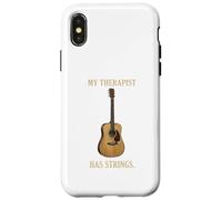 Carcasa para iPhone X/XS Mi Terapeuta Tiene Cuerdas Guitarra acústica músico Cita