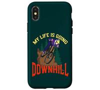 Carcasa para iPhone X/XS Mi Vida va Cuesta Abajo Divertido Ciclismo de montaña