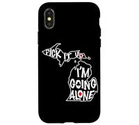 Carcasa para iPhone X/XS Michigan Euchre Pick It Up I'm Going Alone - Juego de Cartas