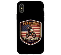 Carcasa para iPhone X/XS Miedo Menos Ride More American Dirt Bike Rider Motocross USA