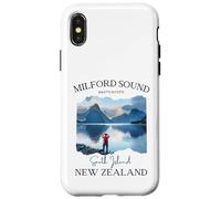 Carcasa para iPhone X/XS Milford Sound Fjord Senderismo Souvenir Turístico Vacaciones Hombres Niños