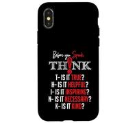 Carcasa para iPhone X/XS Mindful Speech Acronym True Helpful Inspiring Kind Graphic