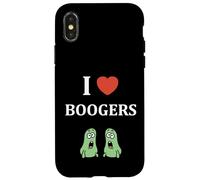 Carcasa para iPhone X/XS Minimalist Quote Croty Simple Booger Nose i Love boogers