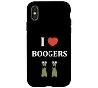 Carcasa para iPhone X/XS Minimalist Quote Croty Simple Booger Nose i Love boogers