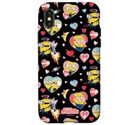 Carcasa para iPhone X/XS Minions Valentine Hearts All Over Print